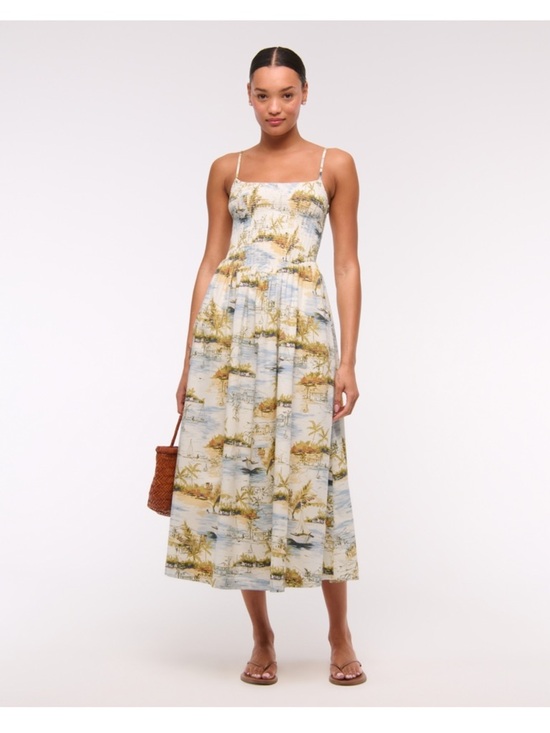 Abercrombie & Fitch Dresses & Skirts - A&F Sydney Smocked Dipped-Waist Midi Dress